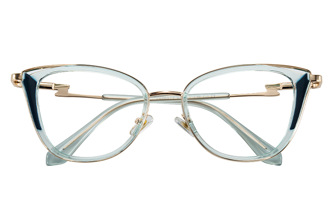Glasseslit 200958 Cateye Spring Hinges Eyeglasses C3, Green frame, view 2