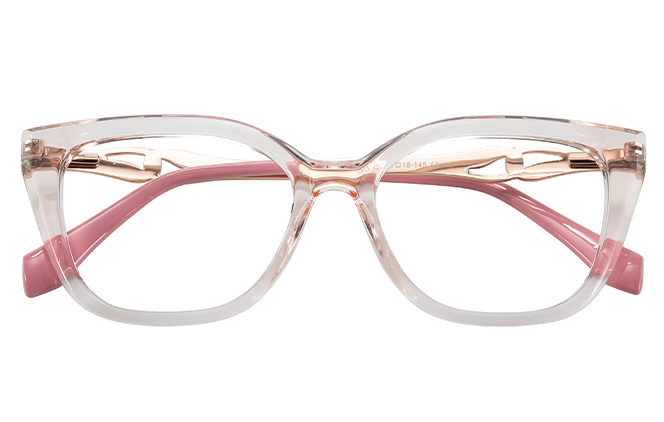 Glasseslit 200961 Cateye Spring Hinges Eyeglasses C5, Pink frame, view 2