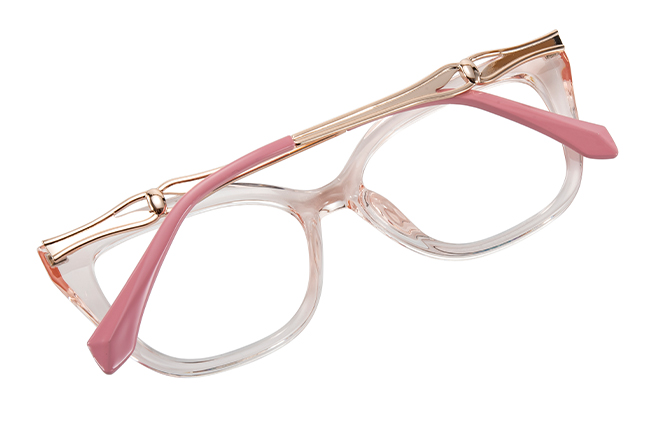 Glasseslit 200961 Cateye Spring Hinges Eyeglasses C5, Pink frame, view 3