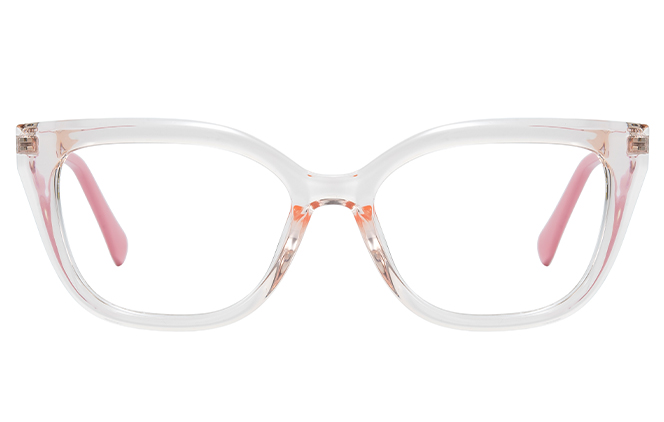 Glasseslit 200961 Cateye Spring Hinges Eyeglasses C5, Pink frame, view 4