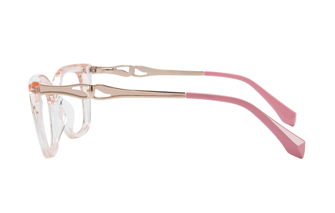 Glasseslit 200961 Cateye Spring Hinges Eyeglasses C5, Pink frame, view 5
