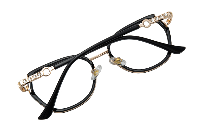 Glasseslit 200962 Cateye Spring Hinges Eyeglasses C1, Black frame, view 3
