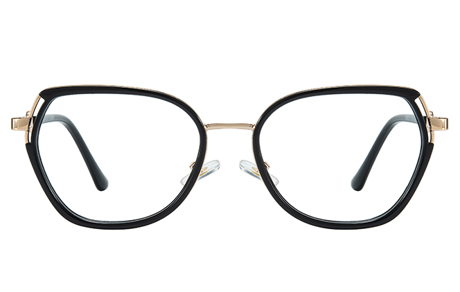 Glasseslit 200962 Cateye Spring Hinges Eyeglasses C1, Black frame, view 4
