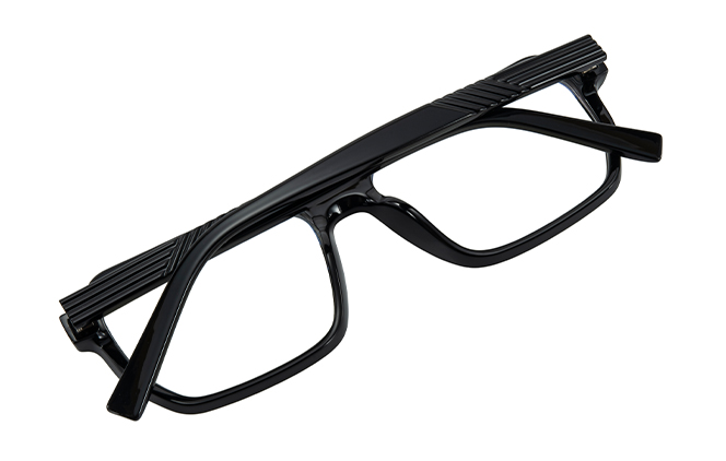 Glasseslit 200963 Aviator Spring Hinges Eyeglasses C1, Black frame, view 3