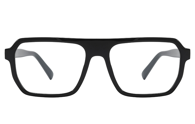 Glasseslit 200963 Aviator Spring Hinges Eyeglasses C1, Black frame, view 4
