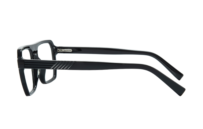 Glasseslit 200963 Aviator Spring Hinges Eyeglasses C1, Black frame, view 5