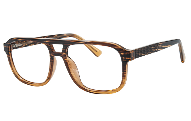 Glasseslit 200964 Aviator Spring Hinges Eyeglasses C2, Brown frame