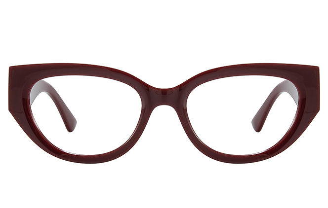 Glasseslit 200966 Cateye Spring Hinges Eyeglasses C6, Burgundy frame, view 4