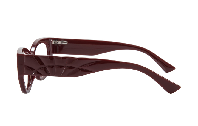 Glasseslit 200966 Cateye Spring Hinges Eyeglasses C6, Burgundy frame, view 5