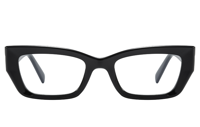 Glasseslit 200968 Rectangle Spring Hinges Eyeglasses C1, Black frame, view 4