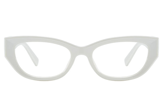 Glasseslit 200971 Cateye Spring Hinges Eyeglasses C6, White frame, view 4