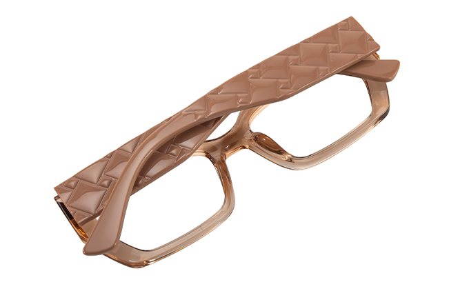 Glasseslit 200972 Rectangle Spring Hinges Eyeglasses C4, Brown frame, view 3