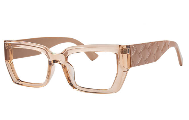 Glasseslit 200972 Rectangle Spring Hinges Eyeglasses C4, Brown frame
