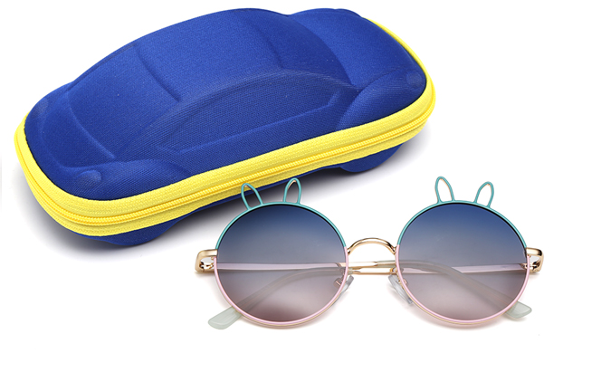 Glasseslit 400163 Cateye Spring Hinges Kids Sunglasses grey, Blue frame, view 3