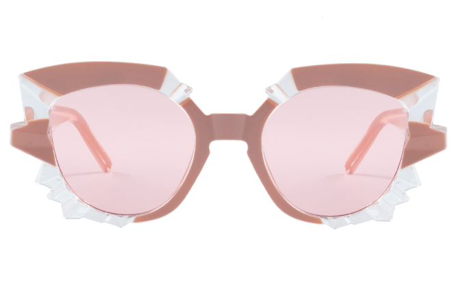 Glasseslit 400175 Geometric Sunglasses C2, Amber frame, view 4