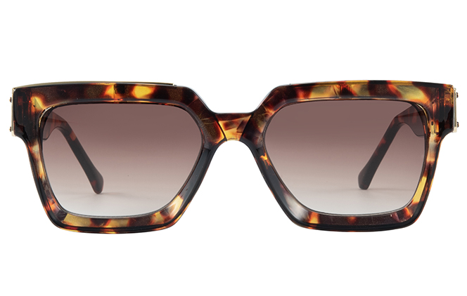 Glasseslit 400198 Rectangle Sunglasses C4, Tortoiseshell frame, view 4