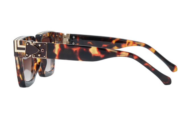 Glasseslit 400198 Rectangle Sunglasses C4, Tortoiseshell frame, view 5