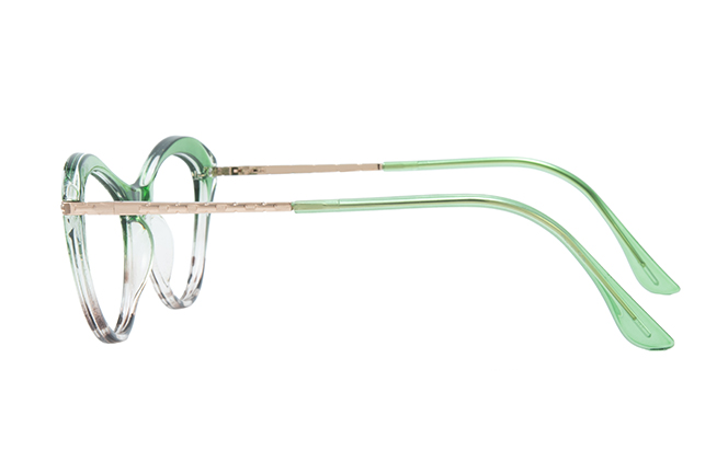 Glasseslit 400213 Cateye Spring Hinge Eyeglasses white, Green frame, view 5