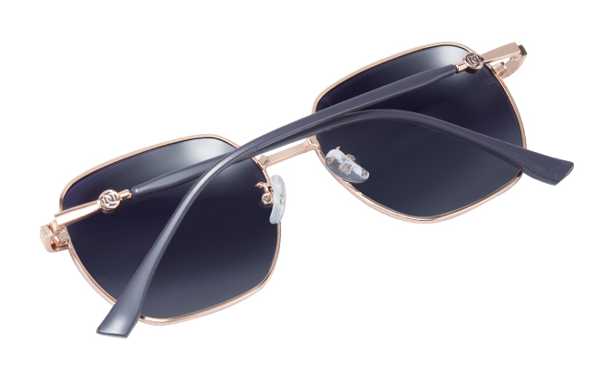 Glasseslit 400214 Geometric Sunglasses C3, Purple frame, view 3