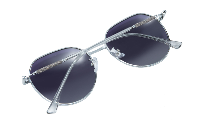 Glasseslit 400219 Geometric Sunglasses C2, Silver frame, view 3