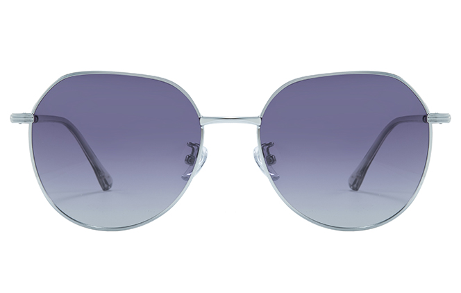 Glasseslit 400219 Geometric Sunglasses C2, Silver frame, view 4