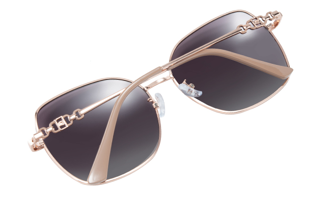 Glasseslit 400220 Square Sunglasses C4, Gold frame, view 3