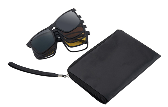Glasseslit 400230 Rectangle Magnetic Clip on Eyeglasses C1, Black frame, view 3