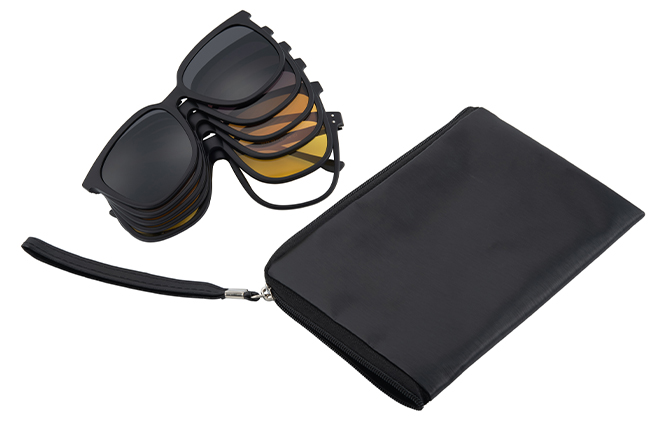 Glasseslit 400231 Square Magnetic Clip on Eyeglasses C1, Black frame, view 3
