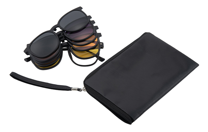 Glasseslit 400232 Round Magnetic Clip on Eyeglasses C1, Black frame, view 3