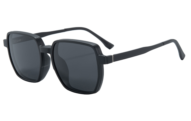 Glasseslit 400233 Geometric Magnetic Clip on Eyeglasses C1, Black frame