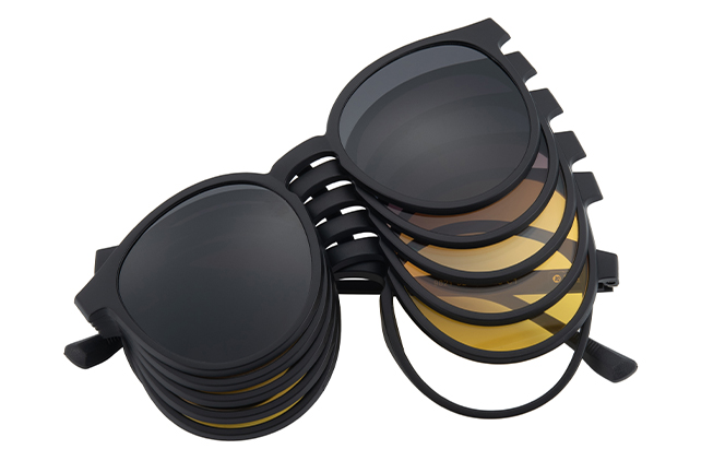 Glasseslit 400234 Round Magnetic Clip on Eyeglasses C1, Black frame, view 4