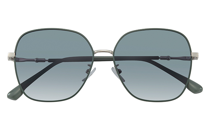 Glasseslit 400237 Geometric Sunglasses C2, Green frame, view 2