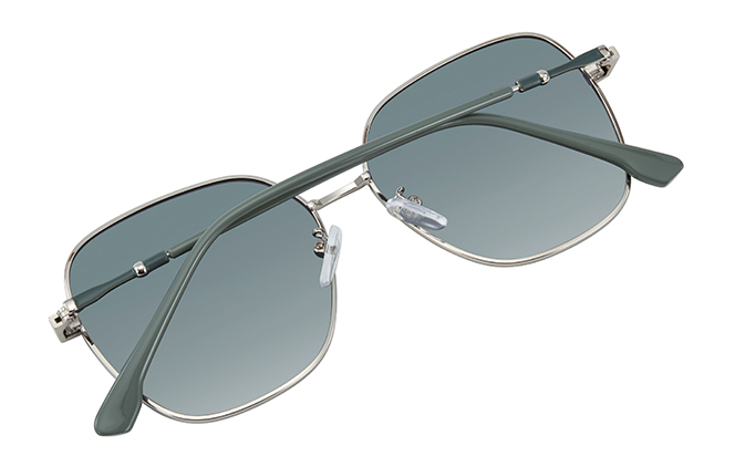 Glasseslit 400237 Geometric Sunglasses C2, Green frame, view 3