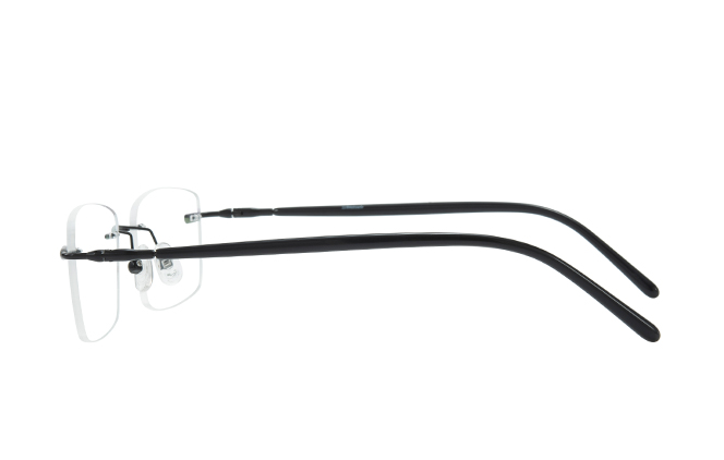 Glasseslit 500024 Rimless Rectangle Eyeglasses black, Gold frame, view 5