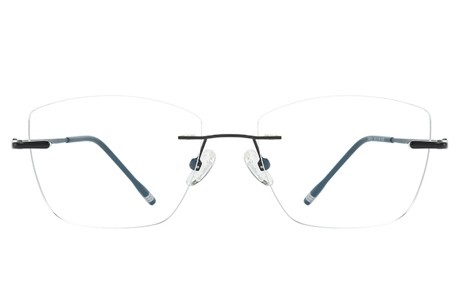 Glasseslit 500025 Rimless Rectangle Eyeglasses black, Black frame, view 4