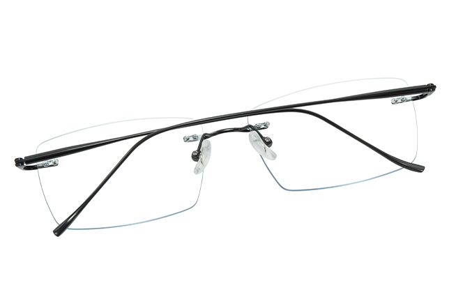 Glasseslit 500027 Rimless Rectangle Eyeglasses silver, Silver frame, view 3