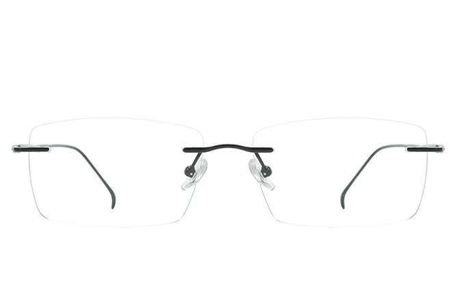 Glasseslit 500027 Rimless Rectangle Eyeglasses silver, Silver frame, view 4