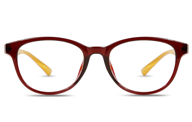 Glasseslit B00428 Oval Glasses C67, Red frame, view 3