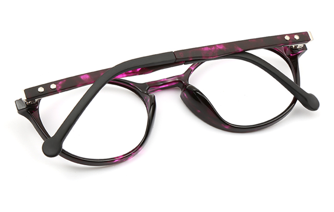 Glasseslit B00793 Oval Eyeglasses C2, Purple frame, view 3