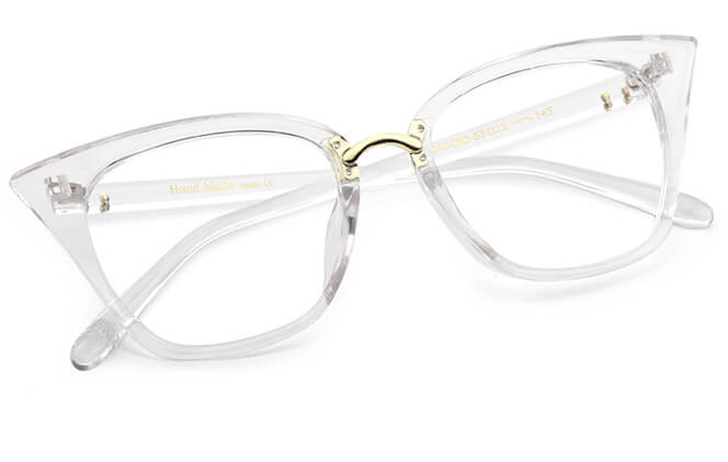 Glasseslit Endi Trendy Cat eye plastic frame C12, Tortoiseshell frame, view 3