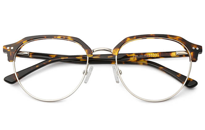 Glasseslit Anstice Browline Oval Eyeglasses C3, Tortoiseshell frame, view 2