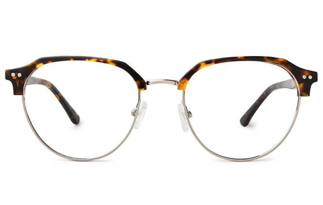Glasseslit Anstice Browline Oval Eyeglasses C3, Tortoiseshell frame, view 4