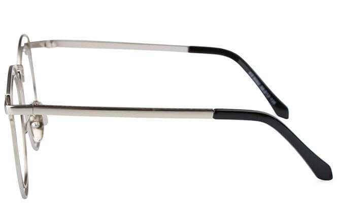 Glasseslit Polly Metal Round Frame sliver, Black frame, view 5