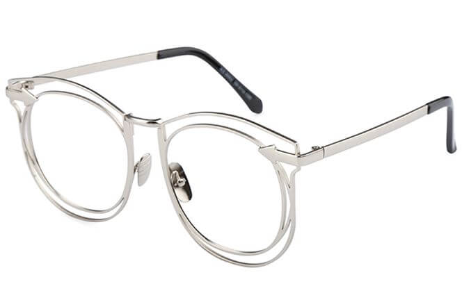 Glasseslit Polly Metal Round Frame sliver