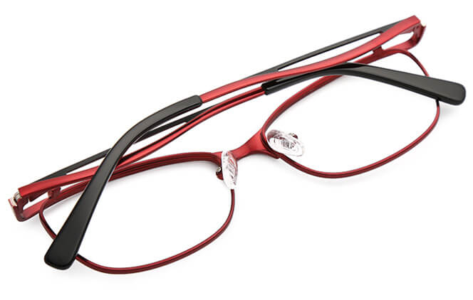 Glasseslit Ellen Metal Eyeglasses C4, Red frame, view 6