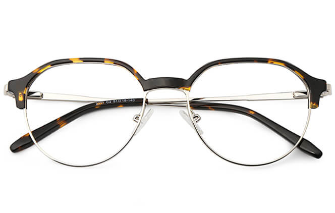 Glasseslit Barrie Oval Browline Eyeglasses C2, Silver frame, view 2
