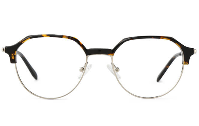 Glasseslit Barrie Oval Browline Eyeglasses C2, Silver frame, view 4
