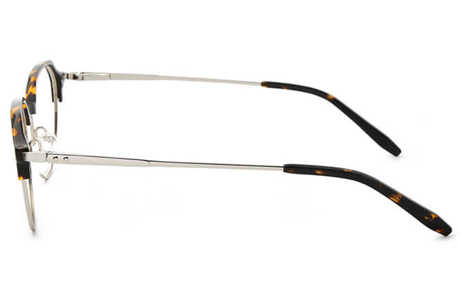 Glasseslit Barrie Oval Browline Eyeglasses C2, Silver frame, view 5