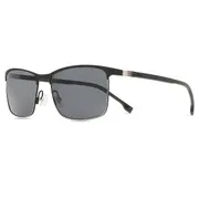 BOSS Boss 1635/S TI7/IR, Black frame, Solid Dark Grey lenses, view 2