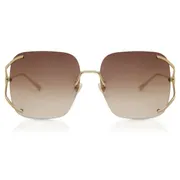 Gucci GG0646S 002, Gold frame, Gradient Brown lenses, view 1